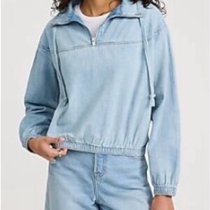 Express Denim Half-Zip Anorak Pullover Jacket – Size L